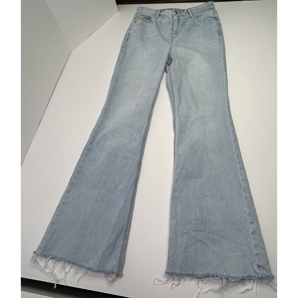 Old Navy Jeans Women's 6 High Rise Flare Light Wash Boho Hippie Frayed